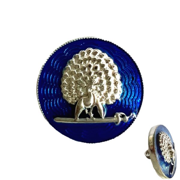 Imperial Blue Silver Mayoor Bandhgala Buttons