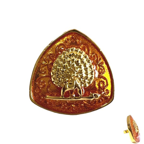 Imperial Plumage Mayoor Bandhgala Button - Saffron