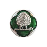 Regal Green & White Mayoor Bandhgala Buttons
