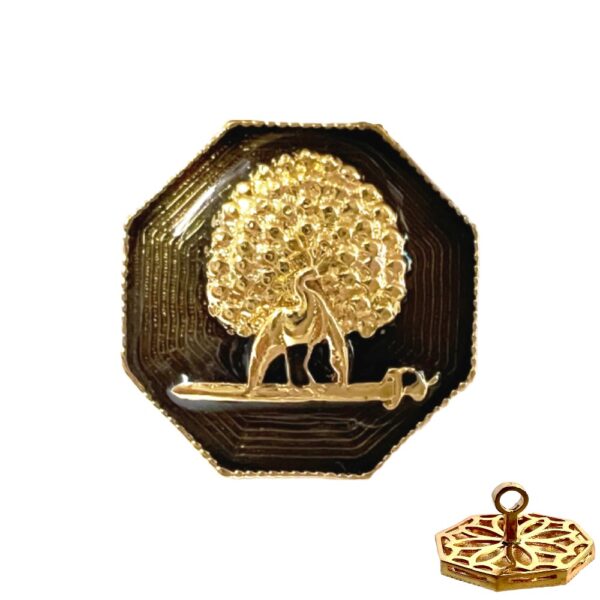 Octagonal Mayoor Crest Buttons - Smokey Enamel