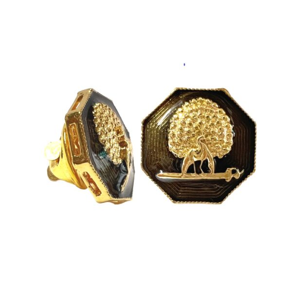 Octagonal Mayoor Crest Lapel Pin - Smokey Enamel