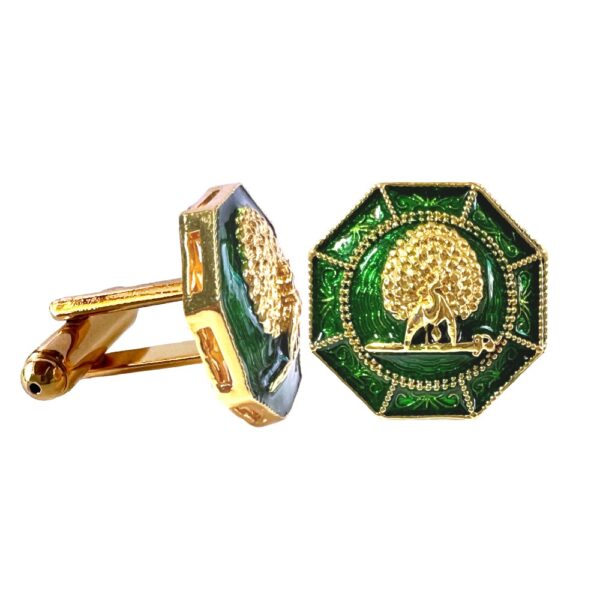 Majestic Octagon Mayoor Cufflinks - Royal Green