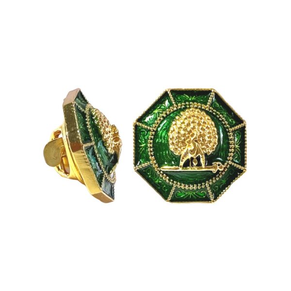 Majestic Octagon Mayoor Lapel Pin - Royal Green