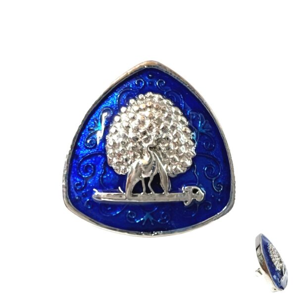 Imperial Plumage Mayoor Bandhgala Button - Silver Blue