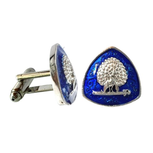 Imperial Plumage Mayoor Cufflinks - Silver Blue