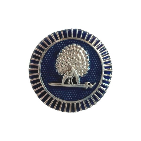 Regal Silver Mayoor Emblem Bandhgala Buttons - Royal Blue