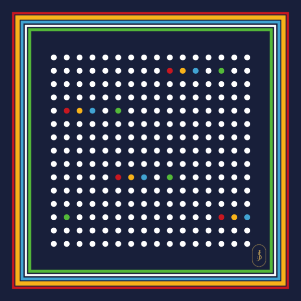 Pocket Square - Mayo dots and Pachranga Border