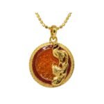 Golden Jubilee Plumage Earrings and Pendant Set - Image 2