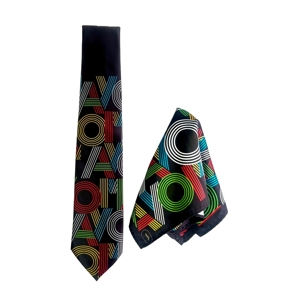 S1091TPS Mayo College Tie & Pocket Square Digital Pachranga - Image 1