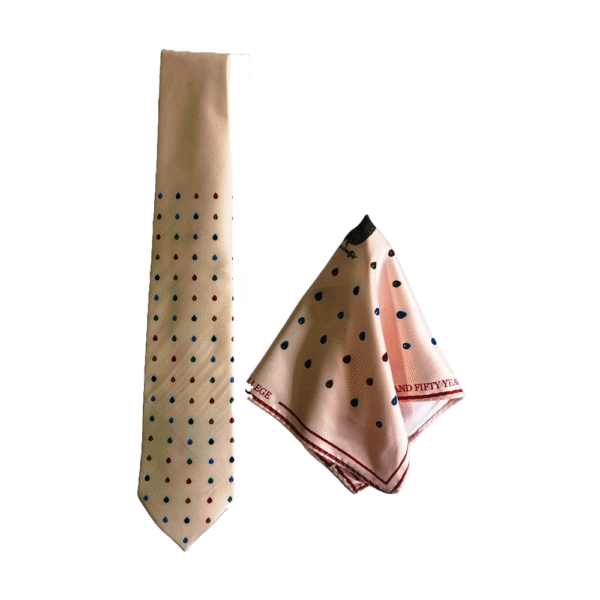 Mayo College Tie & Pocket Square Pachranga Mayoor on Beige