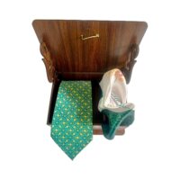 Mayo College Tie & Pocket Square Assembly Hall Design on Green
