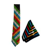 Mayo College Tie & Pocket Square Pachranga Stripes