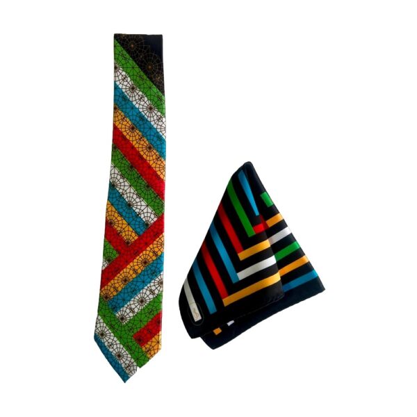 Mayo College Tie & Pocket Square Pachranga Stripes