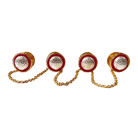 Golfer's Kurta Buttons - Red Enamel