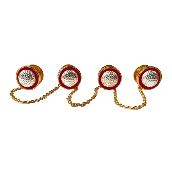 Golfer's Kurta Buttons - Red Enamel
