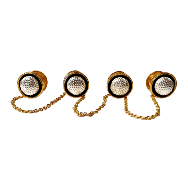 Golfer's Kurta Buttons - Black Enamel