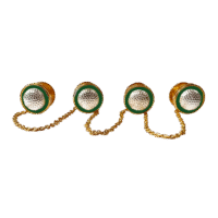 Golfer's Kurta Buttons - Green Enamel
