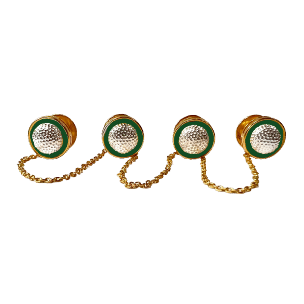 Golfer's Kurta Buttons - Green Enamel