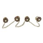 Royal Kurta Buttons - Swarovskis  and Black Enamel