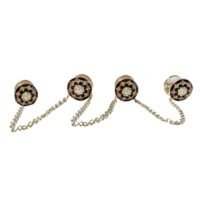 Royal Kurta Buttons - Swarovskis  and Black Enamel