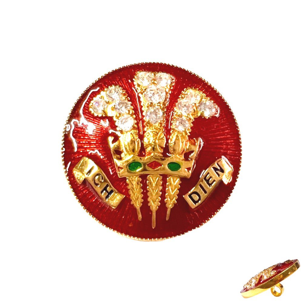 S1118B (1) "Ich Dien" Royal Warrant Sherwani Buttons - Bharatpur State - Image 1