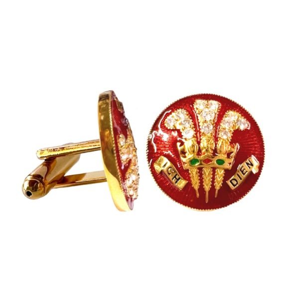 "Ich Dien" Royal Warrant Cufflinks - Bharatpur State