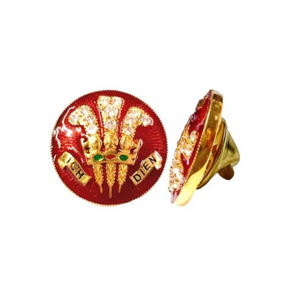 "Ich Dien" Royal Warrant Lapel Pin - Bharatpur State
