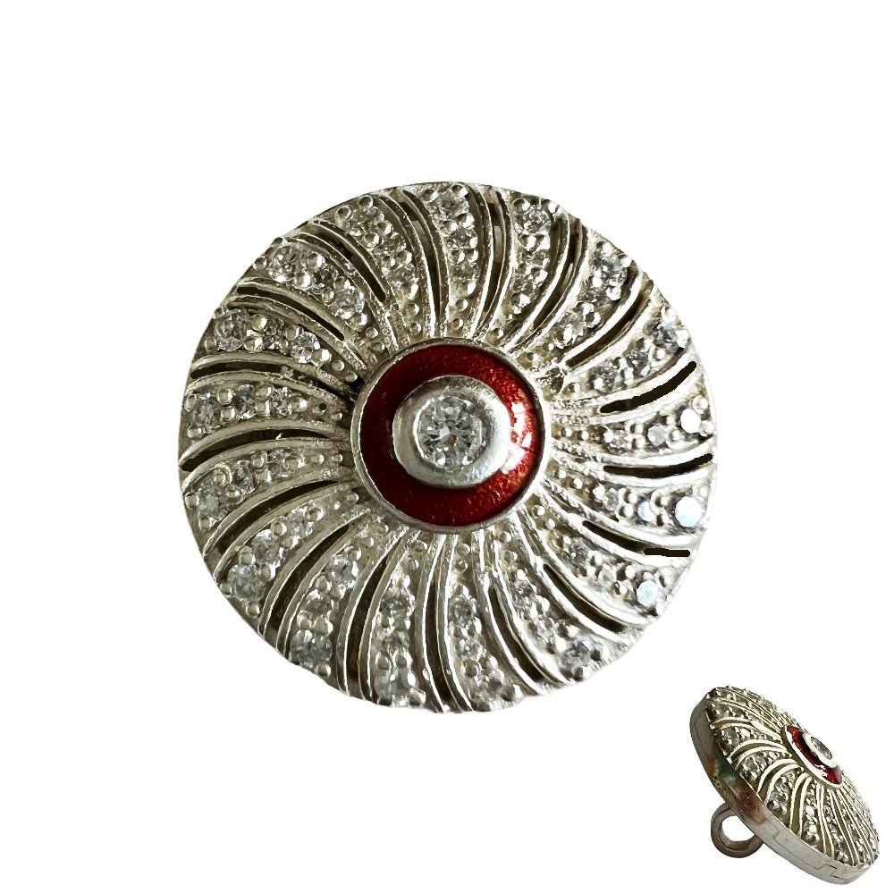 S1153BB W The Maharaja’s Orbit Silver Sherwani Buttons - Image 1